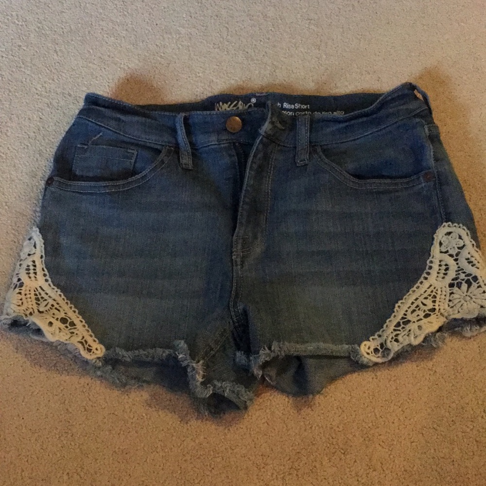 Size 6 jean shorts with lace detail